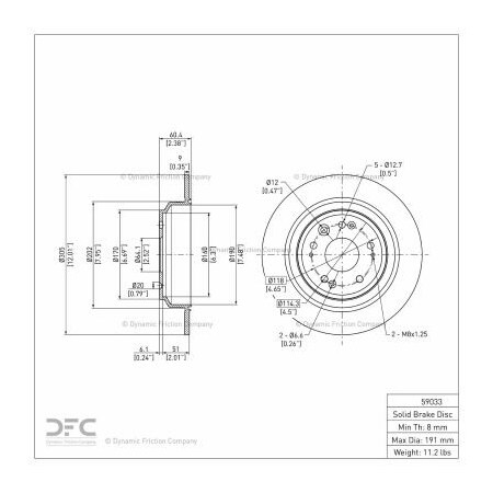 Dynamic Friction Co DFC GEOSPEC Coated Rotor - Blank - Dynamic Friction Company 604-59033 604-59033